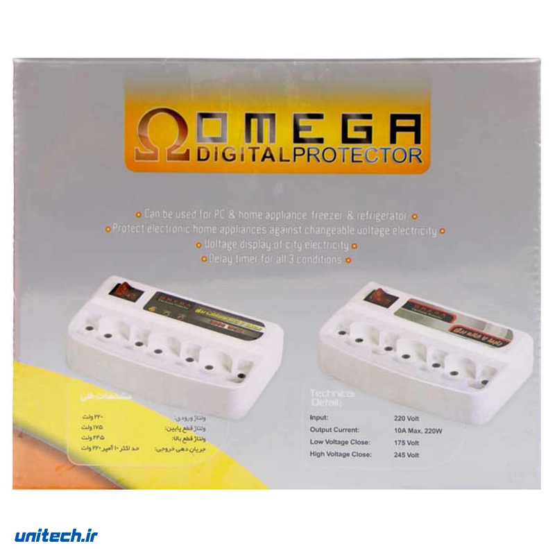 محافظ برق تلویزیون و یخچال و فریزر 7 خانه امگا با کابل 3 متری3